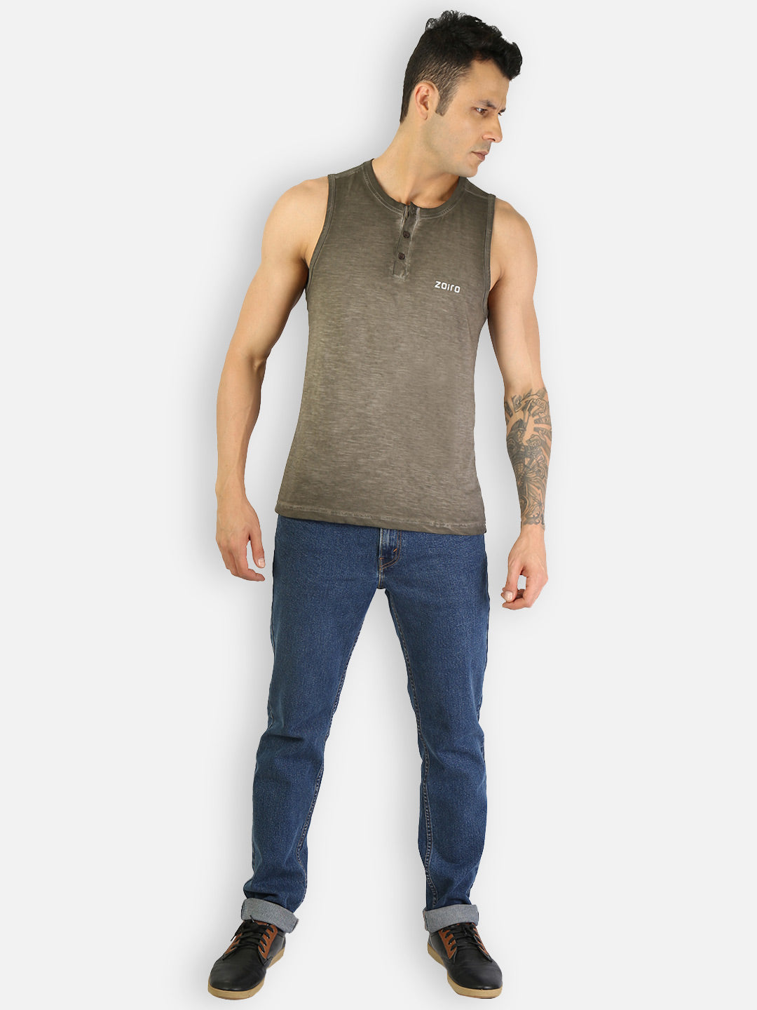 Zoiro Men's Cotton Solid Vest