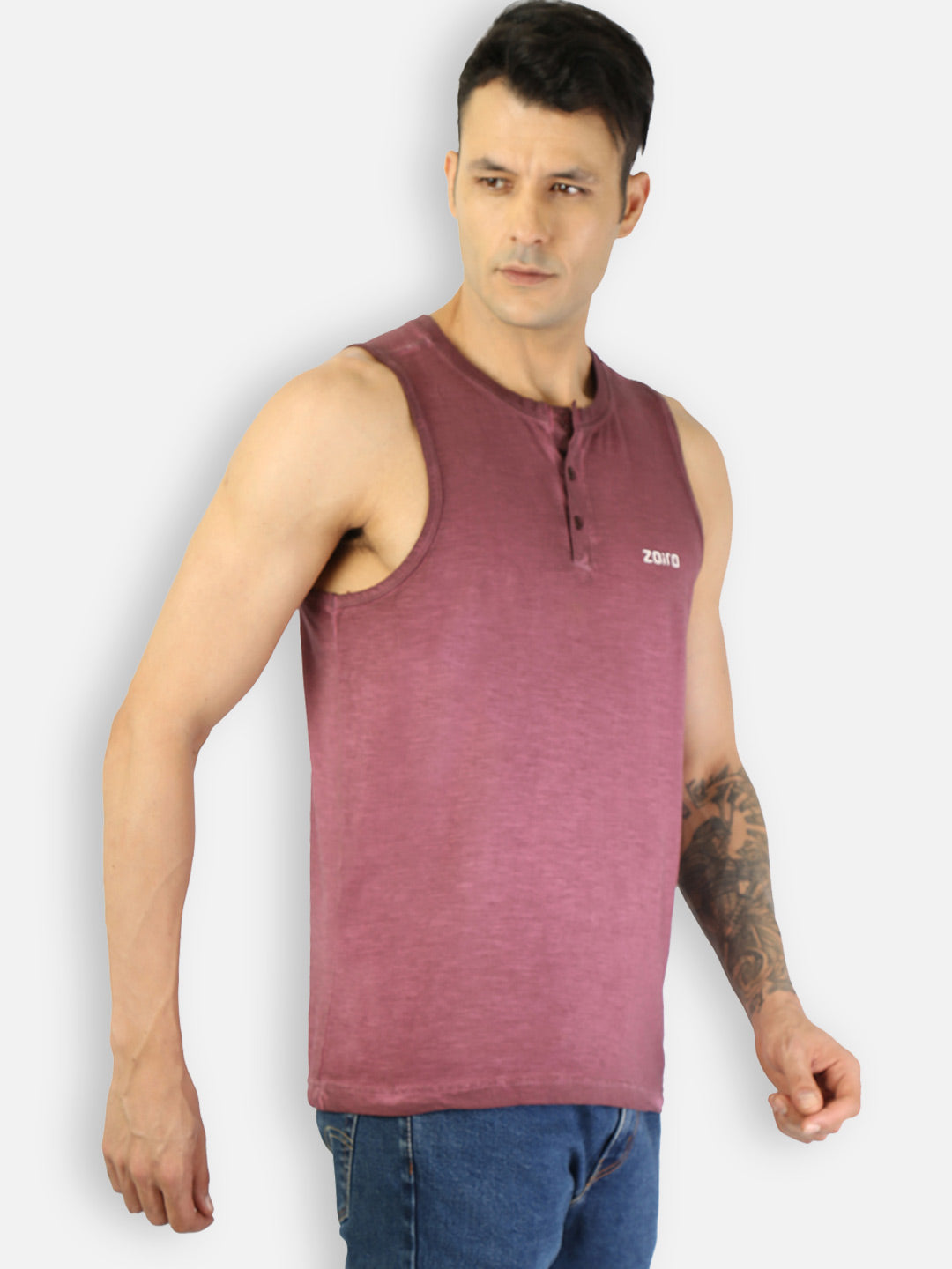 Zoiro Men's Cotton Solid Vest