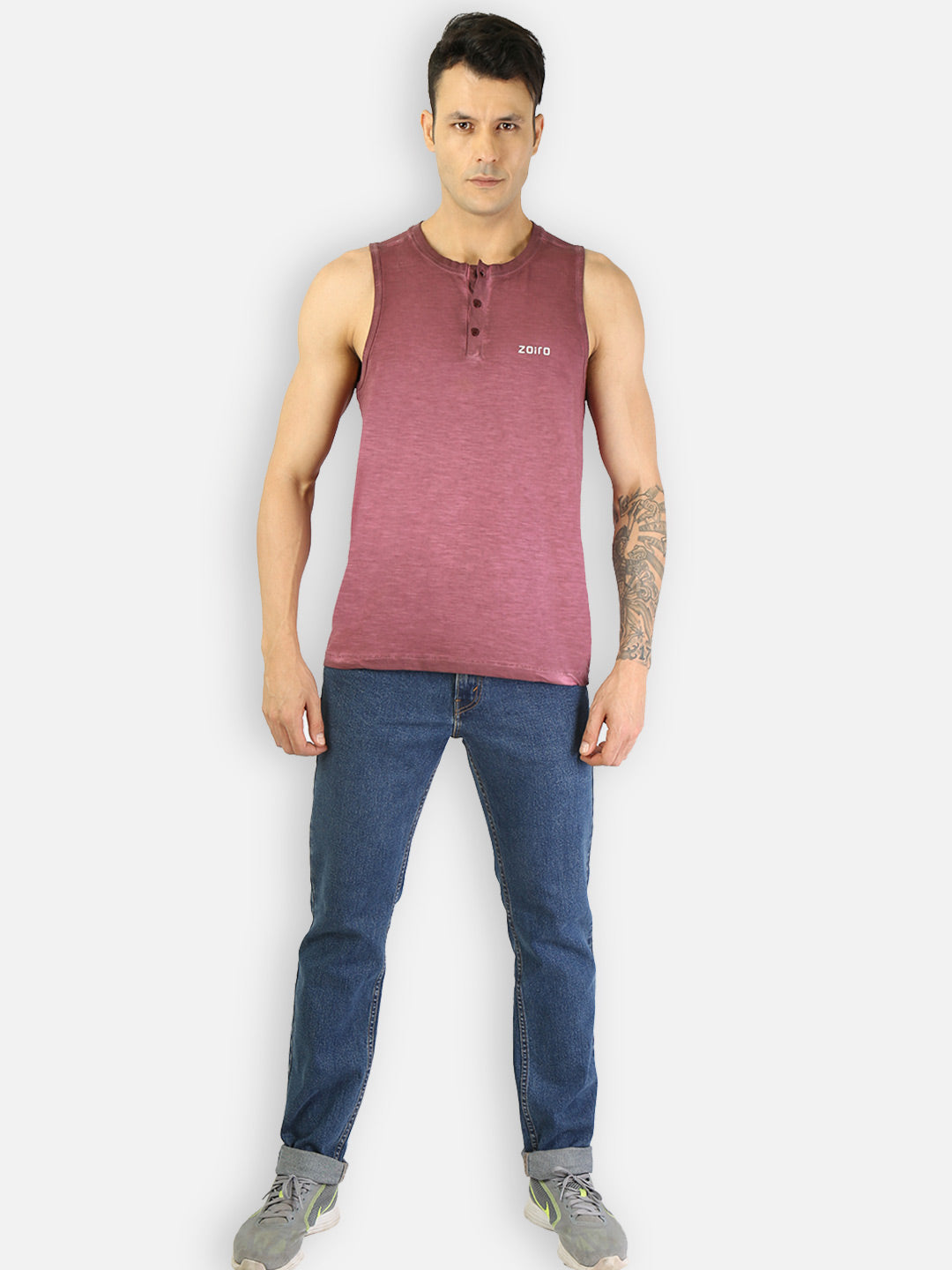 Zoiro Men's Cotton Solid Vest