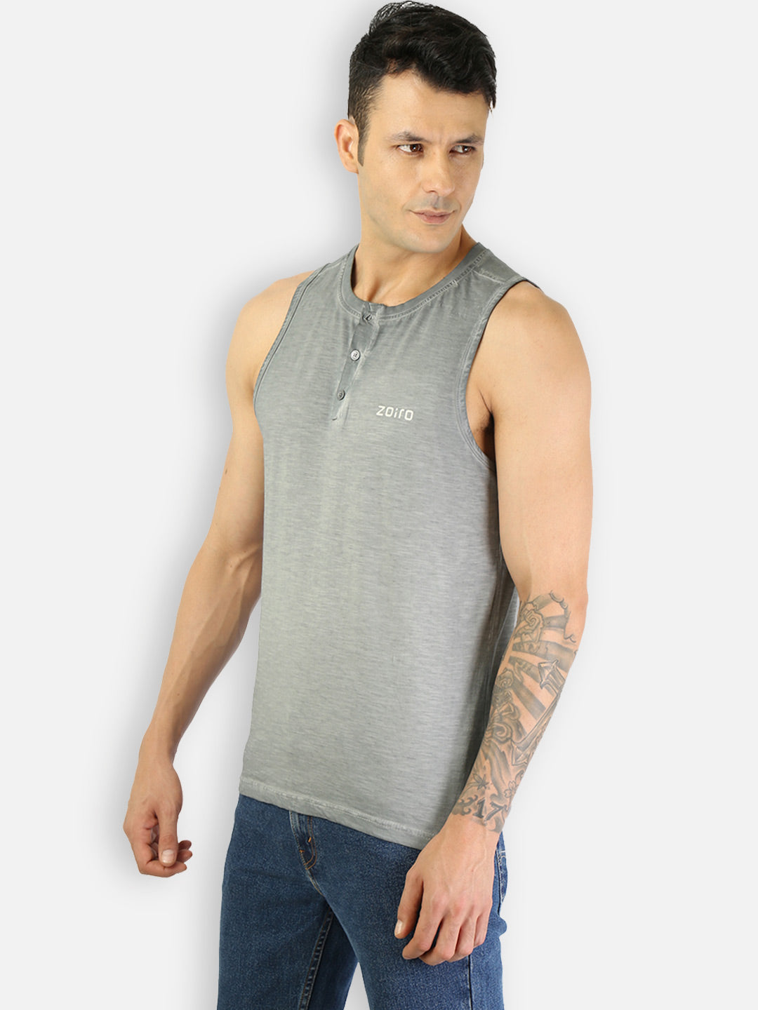 Zoiro Men's Cotton Solid Vest