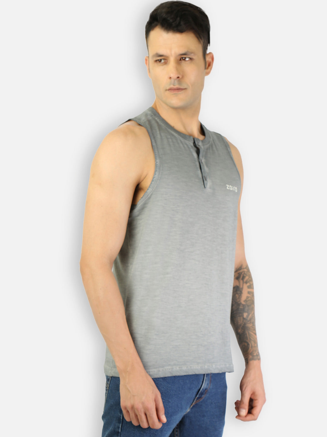 Zoiro Men's Cotton Solid Vest