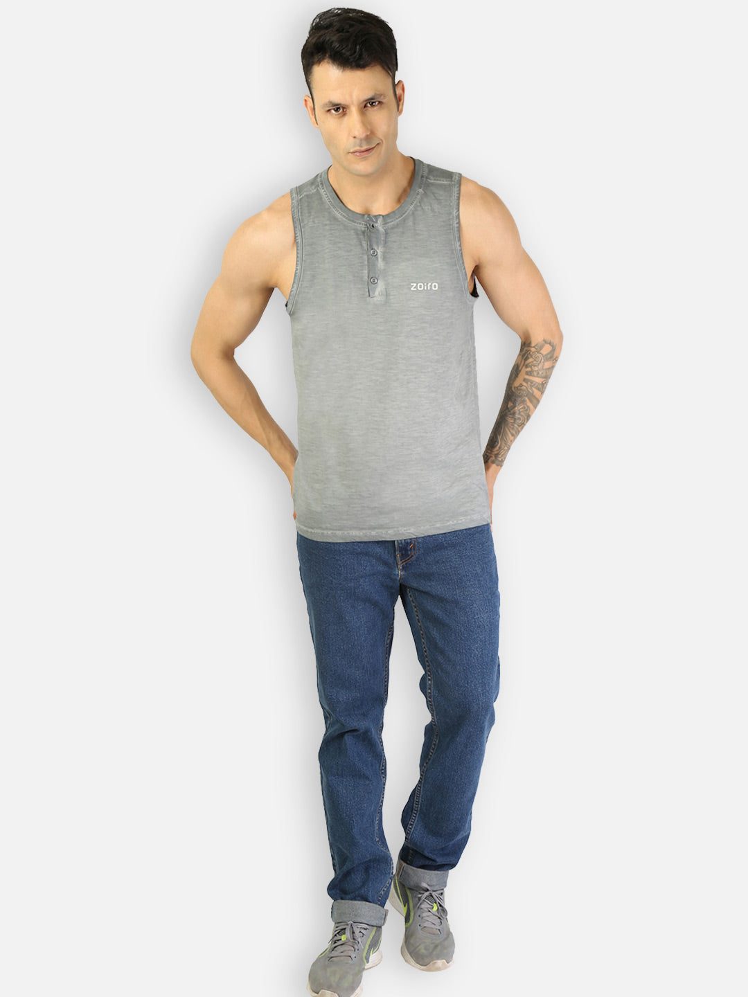 Zoiro Men's Cotton Solid Vest