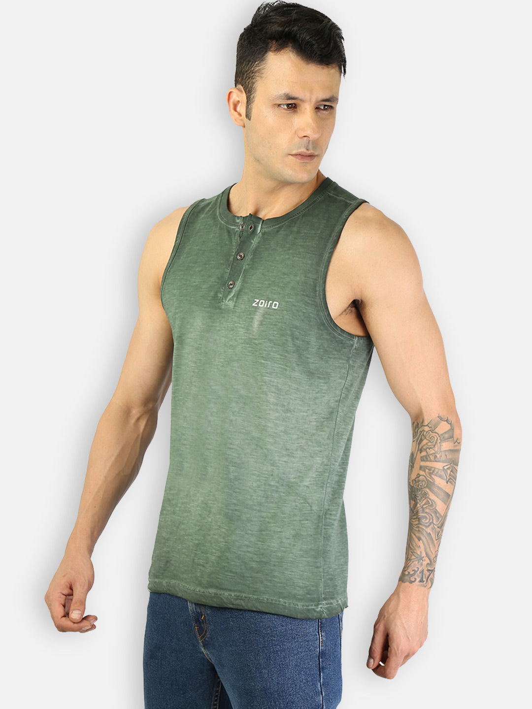 Zoiro Men's Cotton Solid Vest