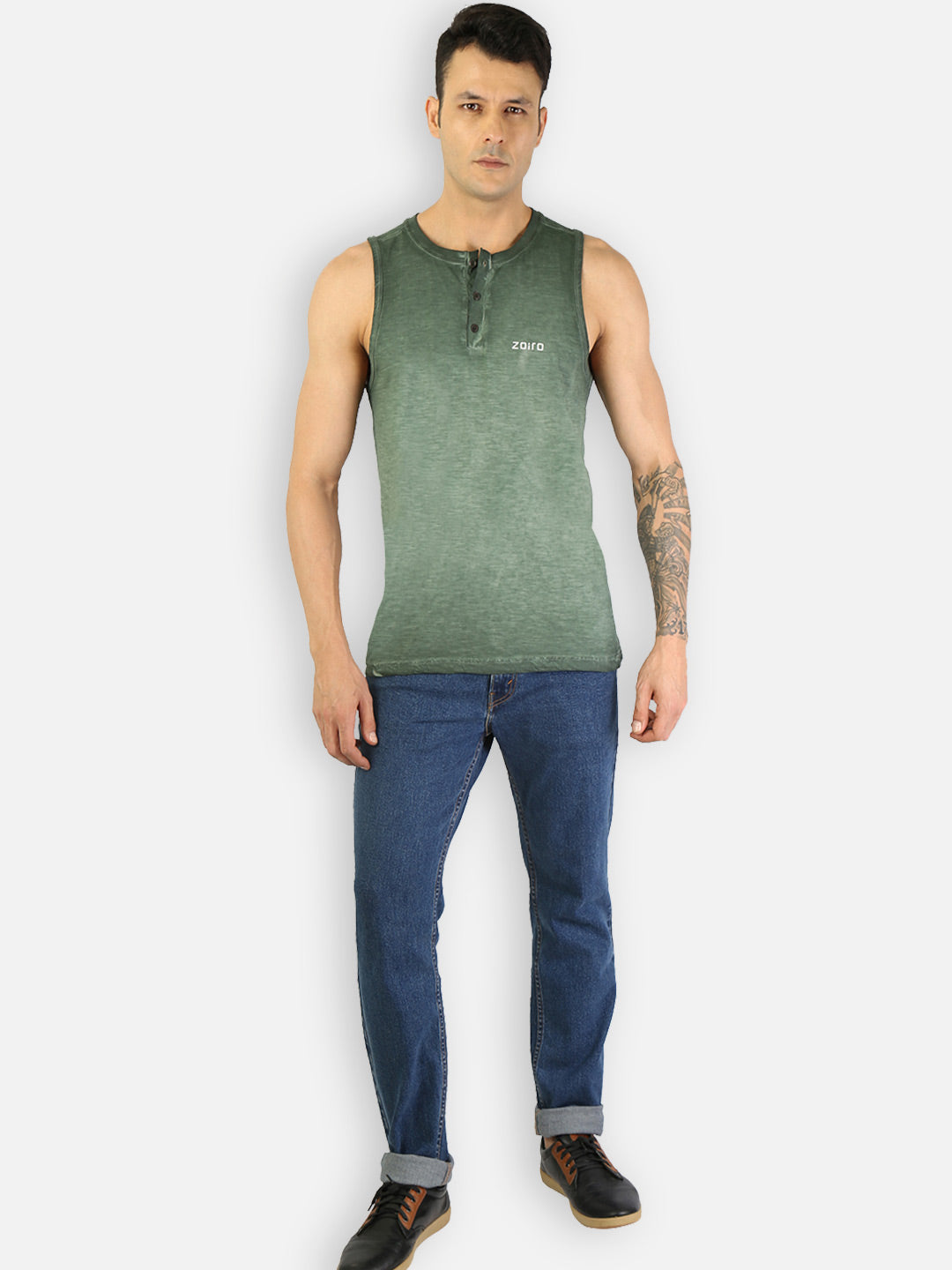 Zoiro Men's Cotton Solid Vest