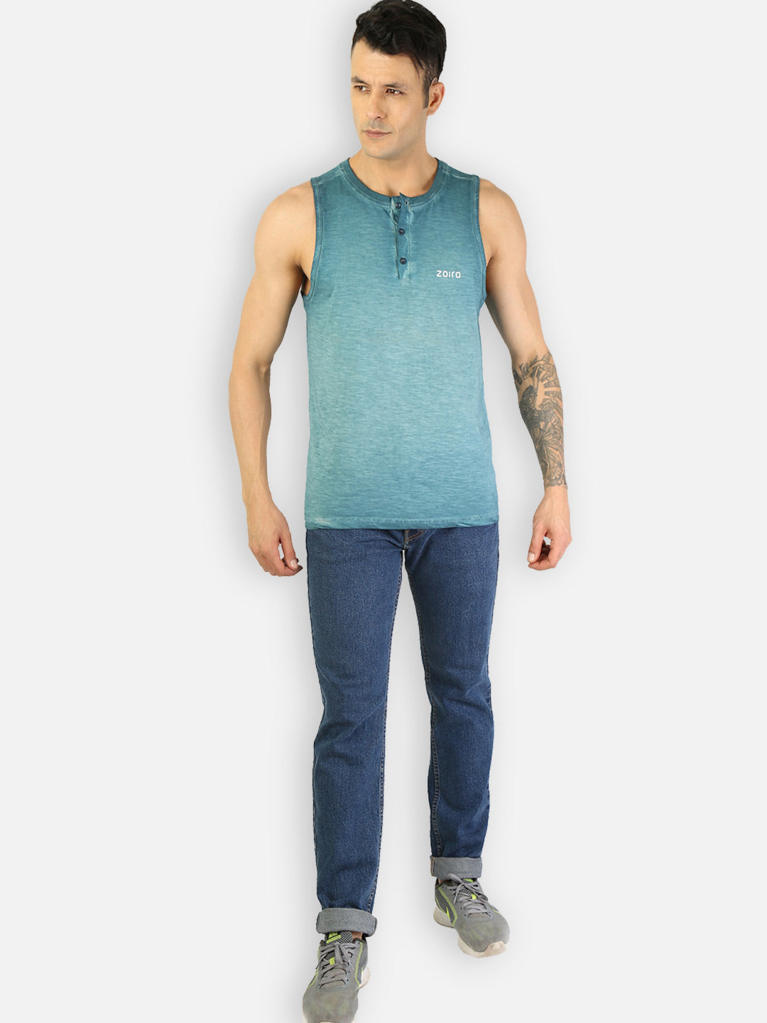 Zoiro Men's Cotton Solid Vest