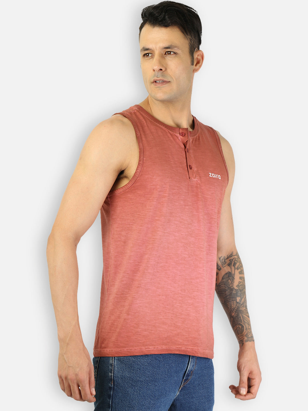 Zoiro Men's Cotton Solid Vest