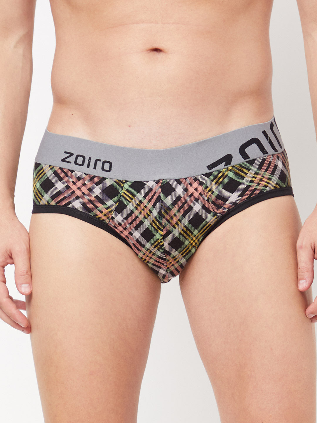 Zoiro Men's Cotton Trends Printed Brief - Black