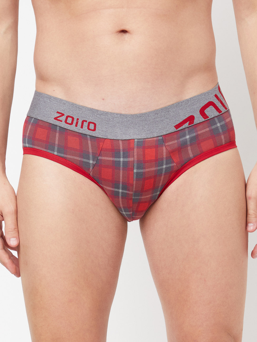 Zoiro Men's Cotton Trends Printed Brief - Chinese Red