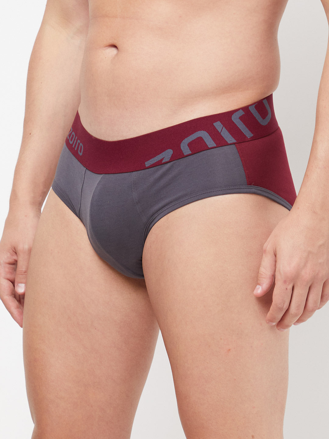 Zoiro Men's Cotton Trends Brief- Nine Iron - Windsore Wine