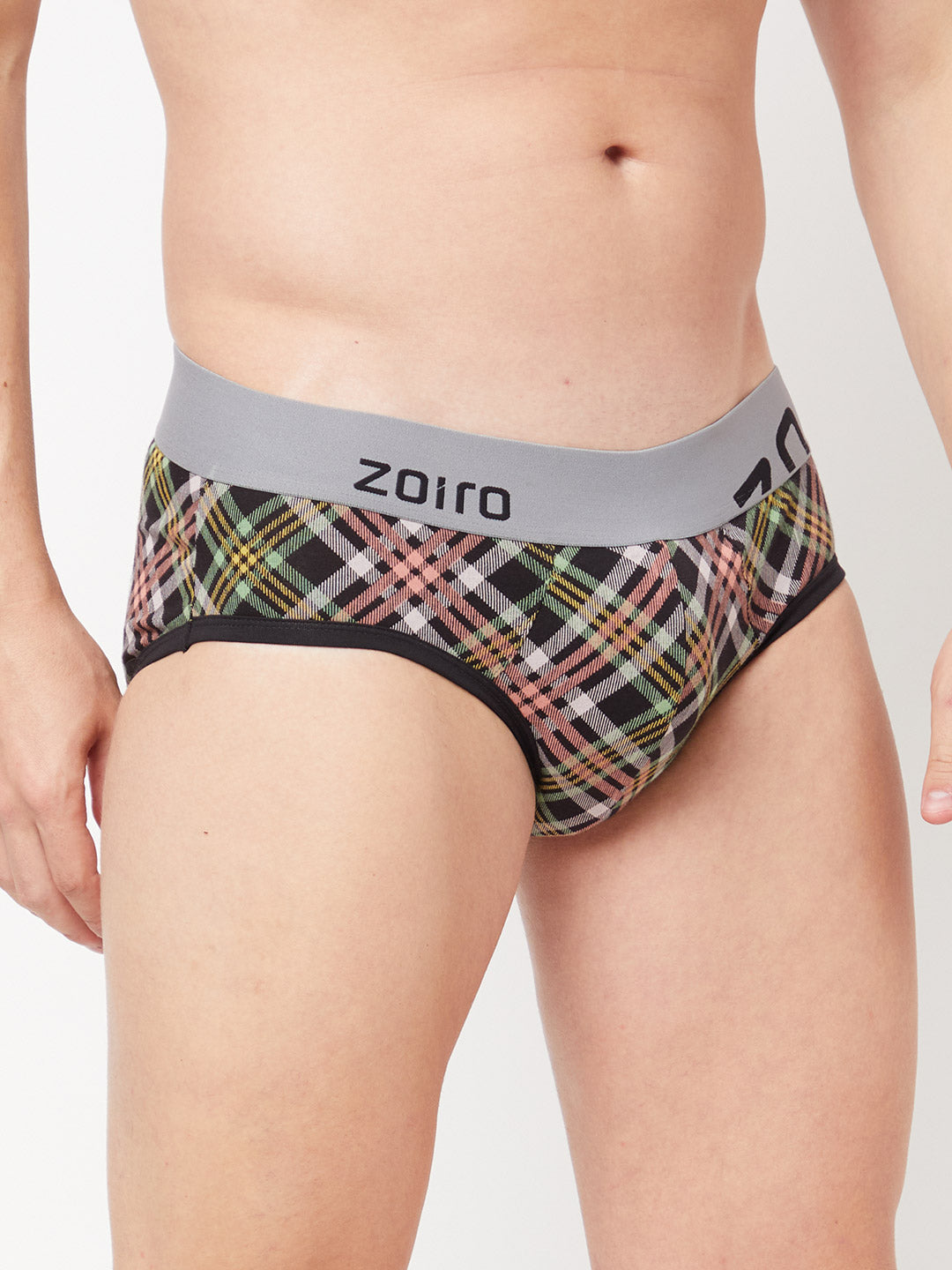 Zoiro Men's Cotton Trends Printed Brief - Black