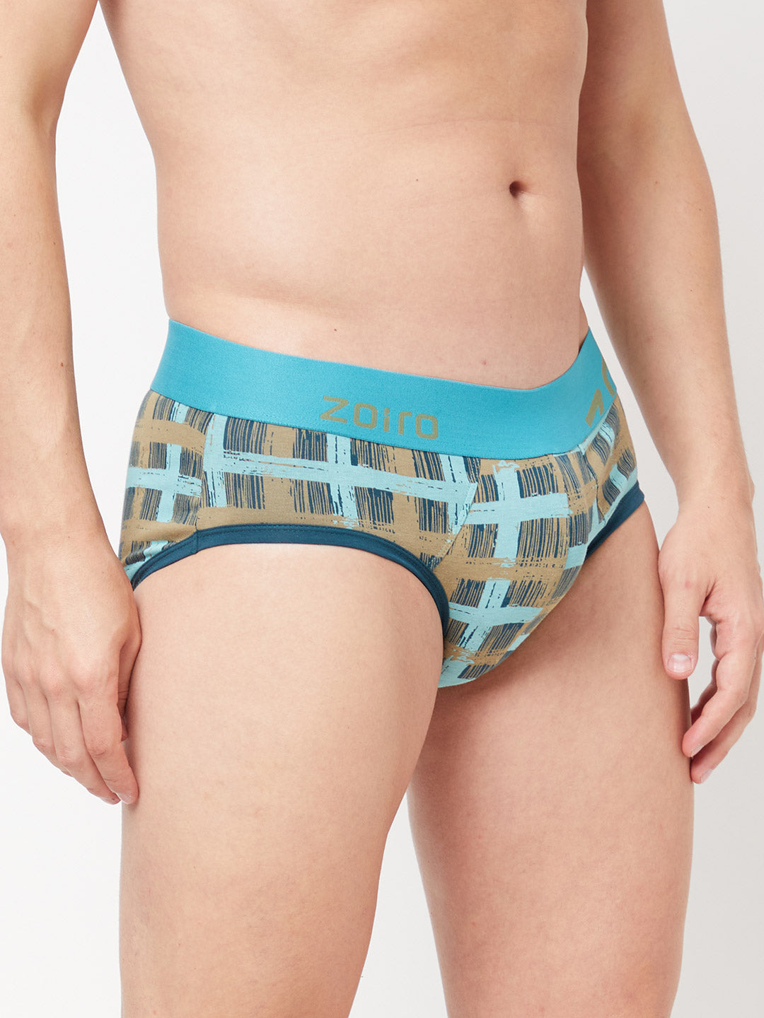 Zoiro Men's Cotton Trends Printed Brief - Atlantic Deep