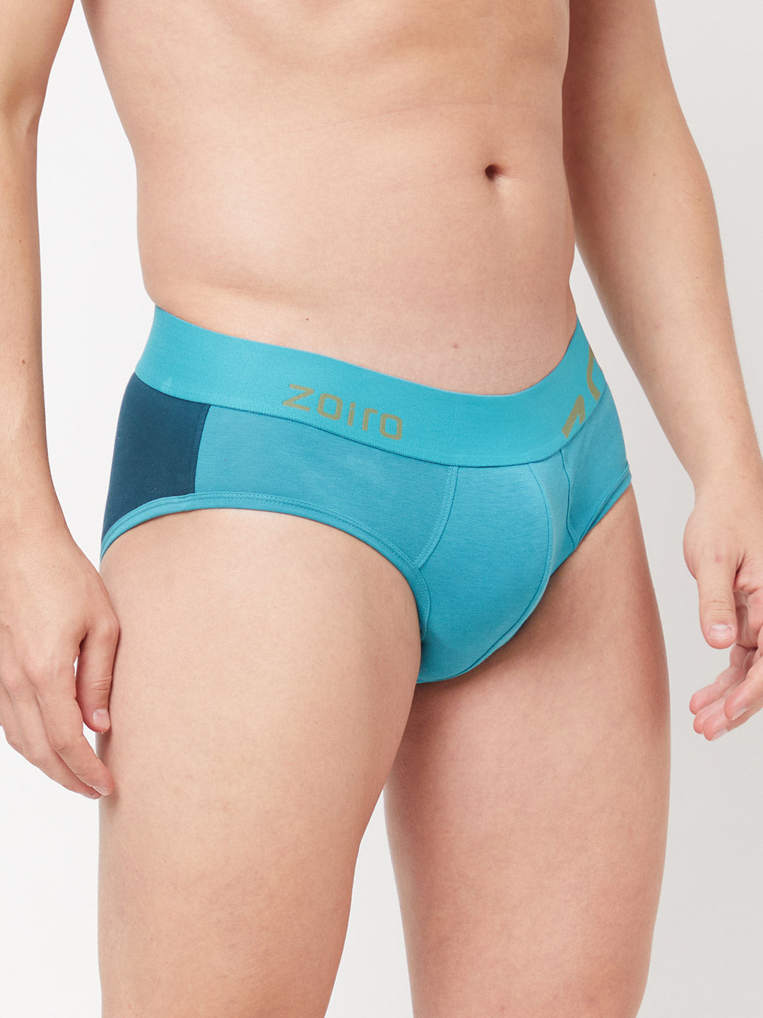 Zoiro Men's Cotton Trends Brief Pagoda Blue - Atlantic Deep