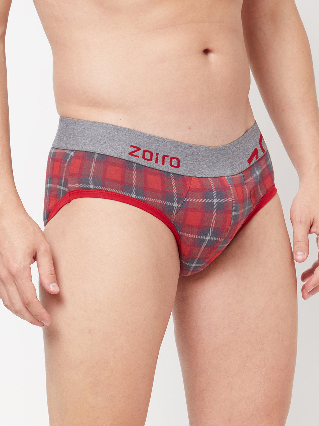 Zoiro Men's Cotton Trends Printed Brief - Chinese Red