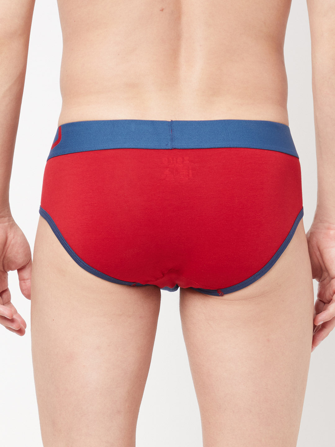 Zoiro Men's Cotton Trends Brief- Legion Blue - Ribbon Red