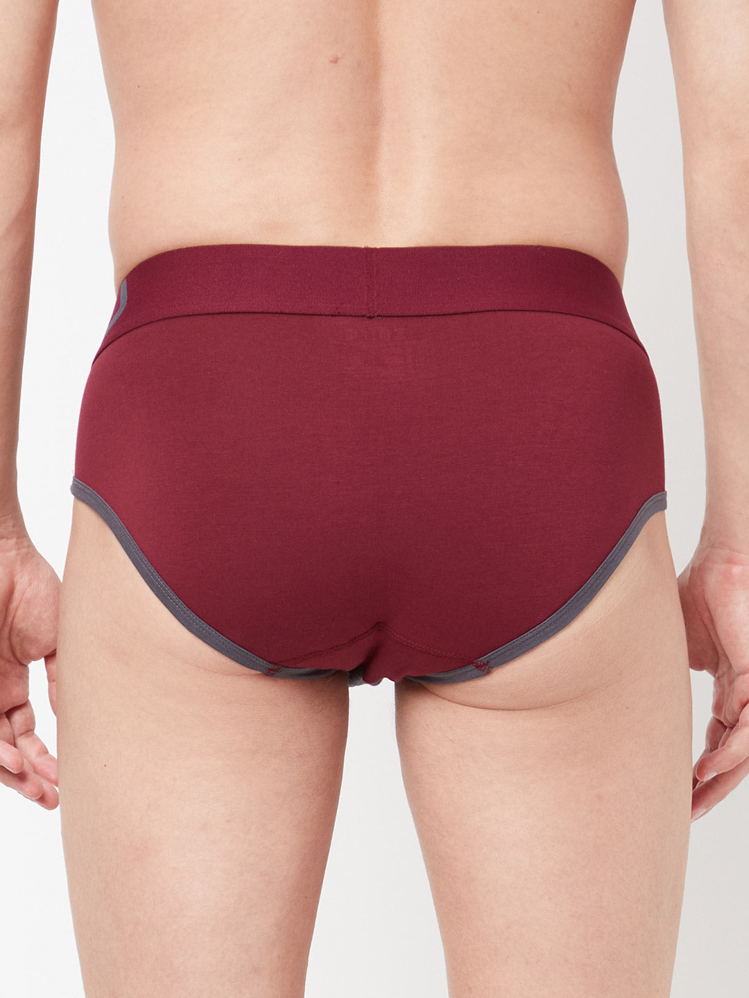 Zoiro Men's Cotton Trends Brief- Nine Iron - Windsore Wine