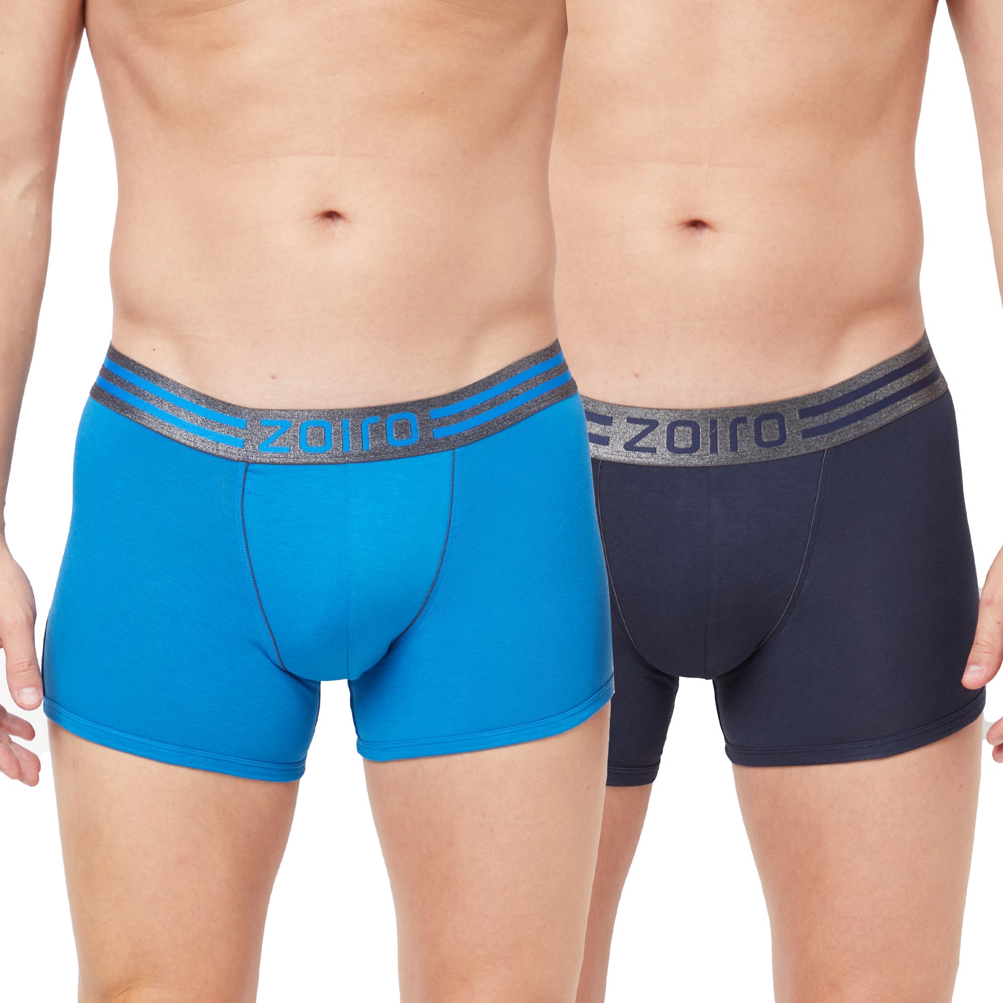 Zoiro Men's Sports Trunk (Pack 2) - Sky Diver + Navy