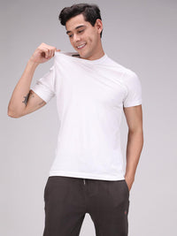 Sporto Men's Round Neck Cotton Rich, Solid Colour T-shirt Pack of 2
