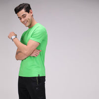 Sporto Men's Solid Fluid Cotton Tee - Tender Green