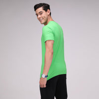 Sporto Men's Solid Fluid Cotton Tee - Tender Green