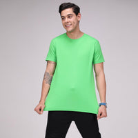 Sporto Men's Solid Fluid Cotton Tee - Tender Green