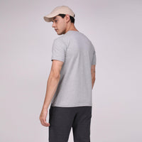 Sporto Men's Solid Fluid Cotton Tee - Grey Melange