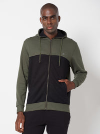 Sporto Men's Zippered Hoodie Jacket - Olive