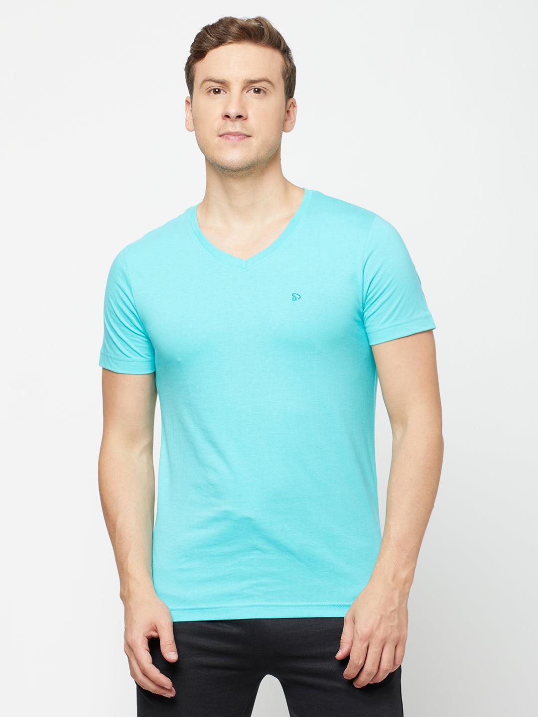 Sporto Men's Slim fit V Neck T-Shirt - Ocean Weave