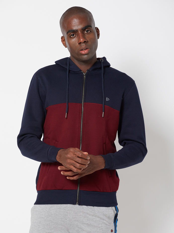 Sporto Men's Zippered Hoodie Jacket - Navy