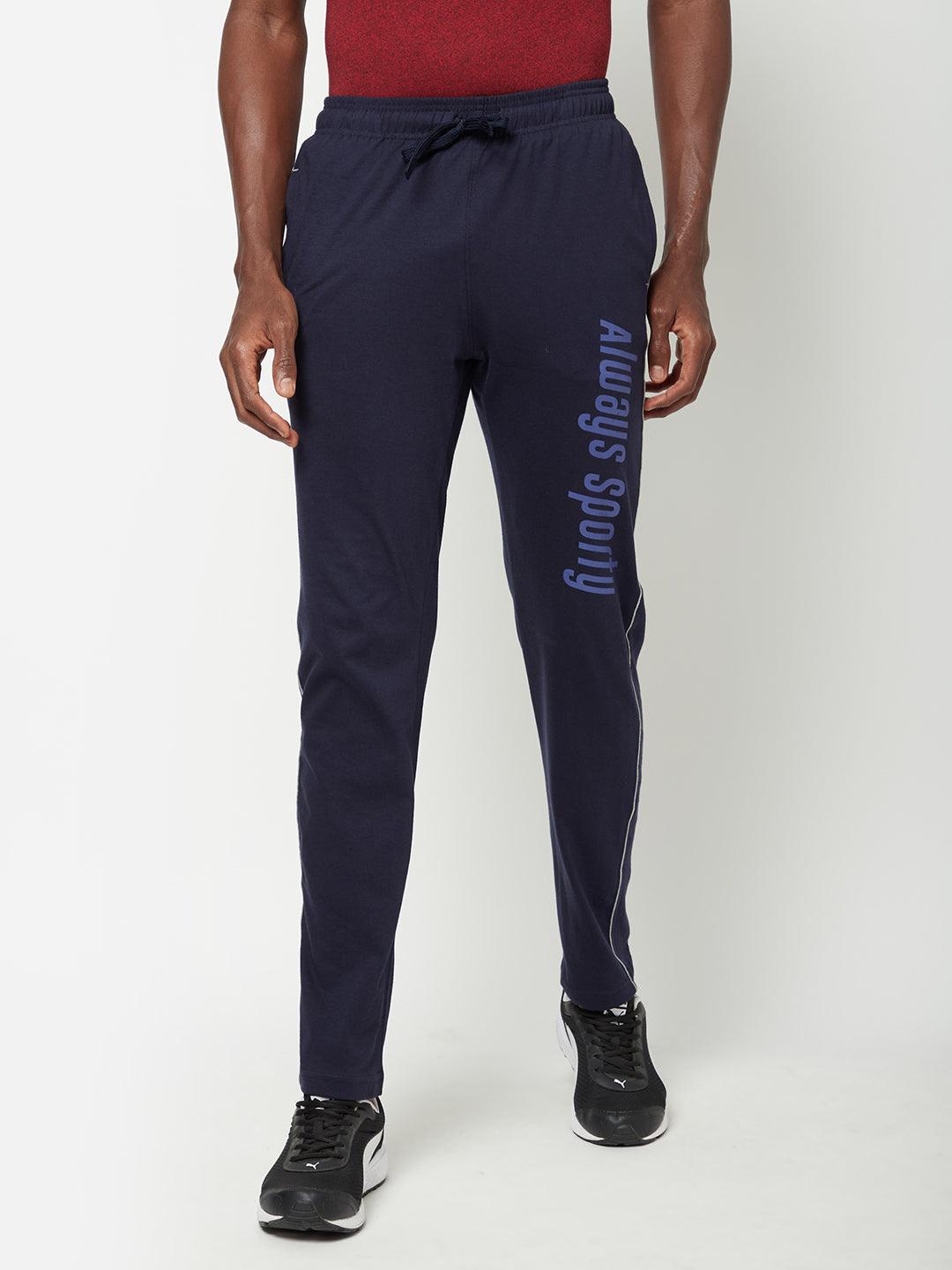 Sporto Men's Navy Printed Track Pant