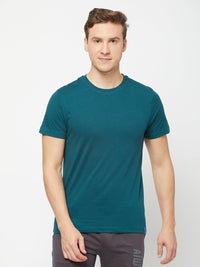 Sporto Men's Round Neck Cotton Tee - Atlantic Deep