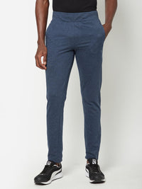 Sporto Men's Blue Melange Terry knit Track pant