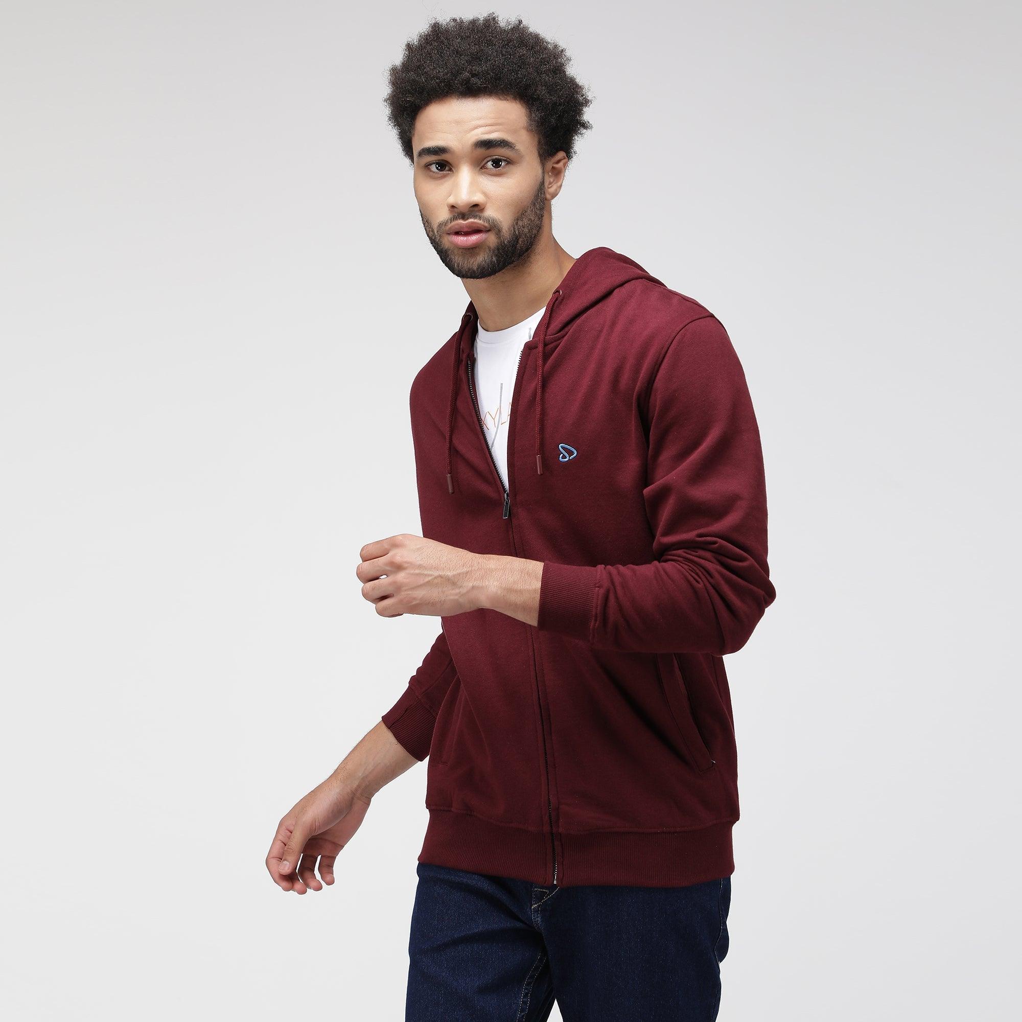 Sporto Men's Solid Hoodie Sweatshirt