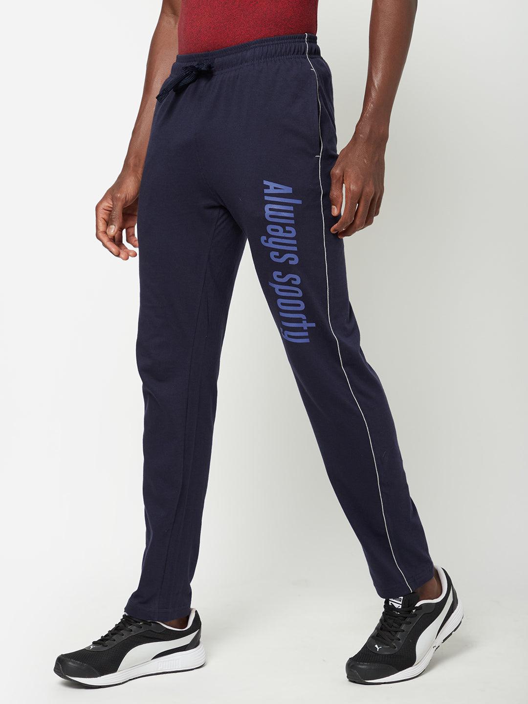 Sporto Men's Navy Printed Track Pant