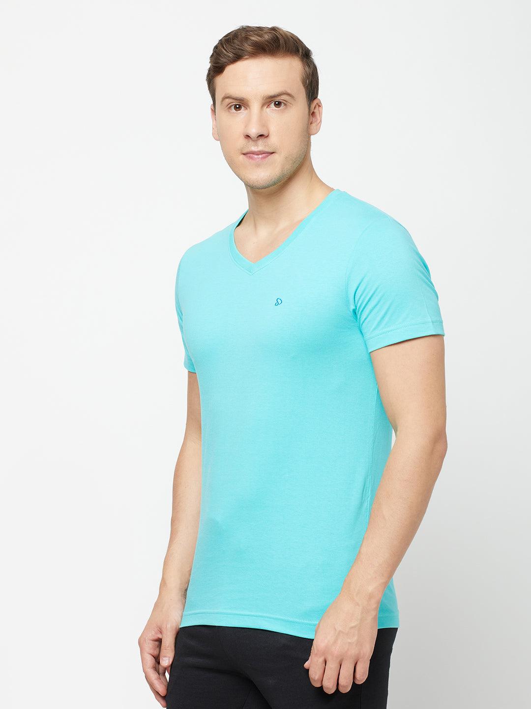 Sporto Men's Slim fit V Neck T-Shirt - Ocean Weave