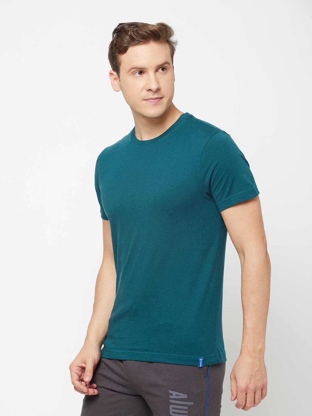 Sporto Men's Round Neck Cotton Tee - Atlantic Deep