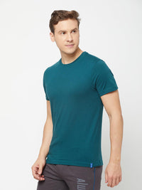 Sporto Men's Round Neck Cotton Tee - Atlantic Deep