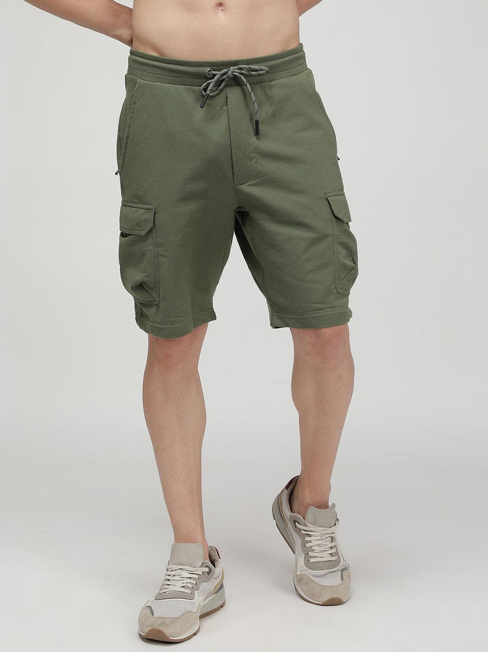 Sporto Men's Cotton Bermuda Shorts with 6 Pocket - Green