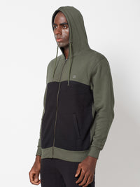 Sporto Men's Zippered Hoodie Jacket - Olive