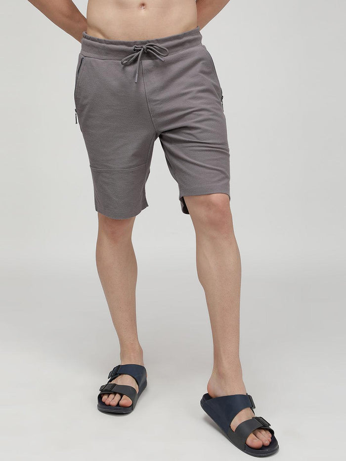 Sporto Men's Cotton Bermuda Shorts - Charcoal Grey