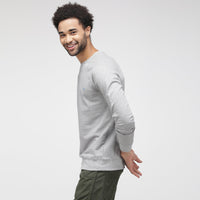 Sporto Men's Solid Sweatshirts - Grey Melange