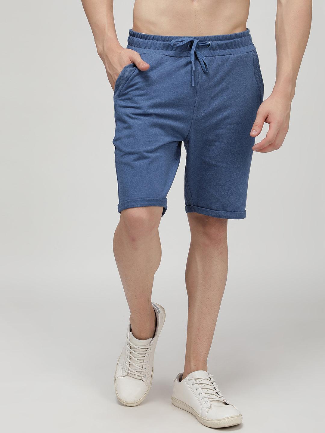 Sporto Men's Cotton Bermuda Shorts - Blue Denim