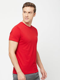 Sporto Men's Round Neck Cotton Rich, Solid Colour T-shirt Pack of 2