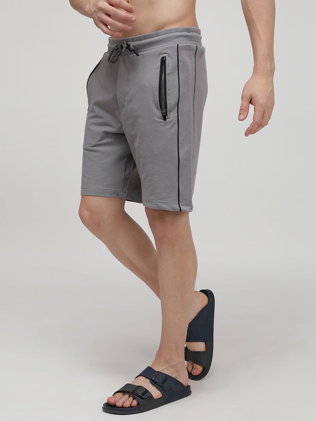 Sporto Men's Cotton Bermuda Shorts - Silver