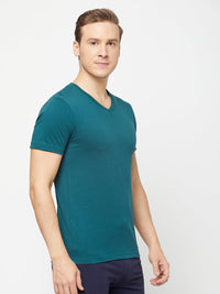 Sporto Men's Slim fit V Neck T-Shirt - Atlantic Deep