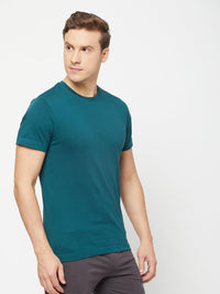 Sporto Men's Round Neck Cotton Tee - Atlantic Deep