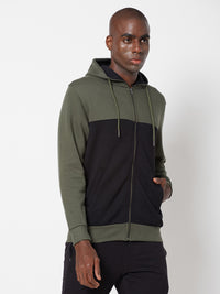 Sporto Men's Zippered Hoodie Jacket - Olive