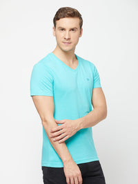 Sporto Men's Slim fit V Neck T-Shirt - Ocean Weave