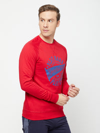 Sporto Men's Full Sleeve Sweatshirt - Red Cherry