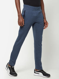 Sporto Men's Blue Melange Terry knit Track pant