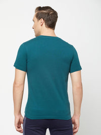 Sporto Men's Slim fit V Neck T-Shirt - Atlantic Deep